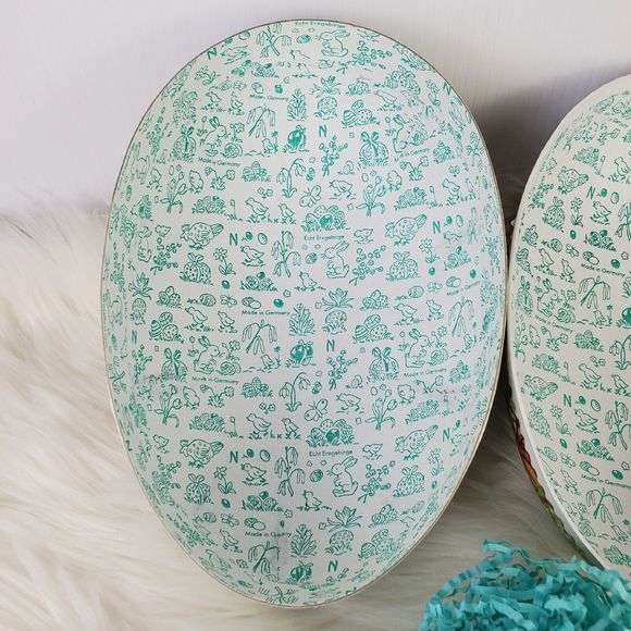 Vtg Echt Erzgebirge Germany Bunny Rabbit Gentleman Paper Mache Easter Egg 9.75" - Picture 11 of 13